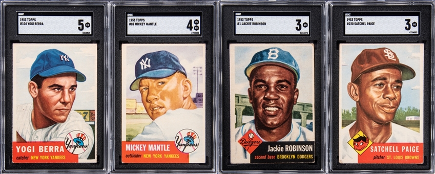 1953 Topps Near Set (267/274) – Including SGC-Graded Mantle, Robinson, Berra, and Paige Examples! 